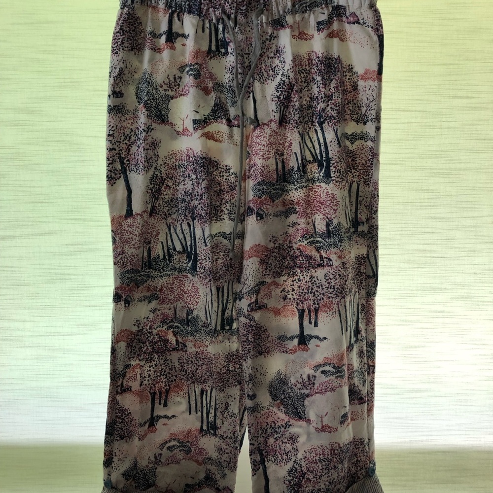 Pink And Black Flannel Pajama Bottoms With Relaxed Fit